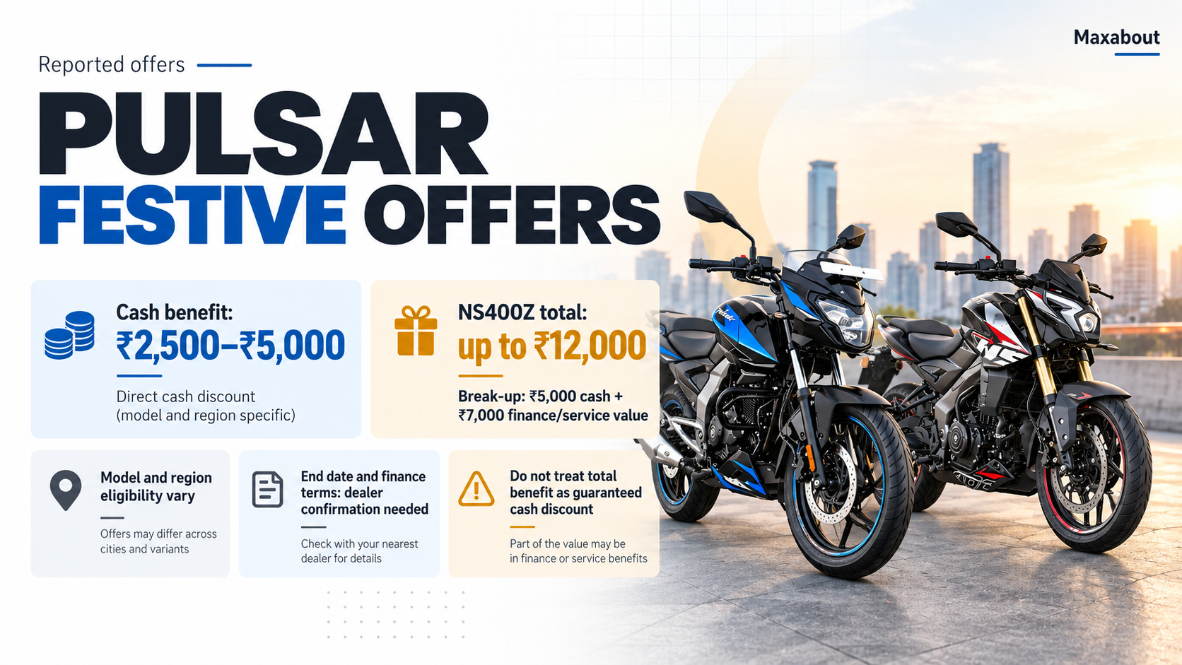Bajaj Pulsar festive benefits up to ₹12,000: cash and conditions explained