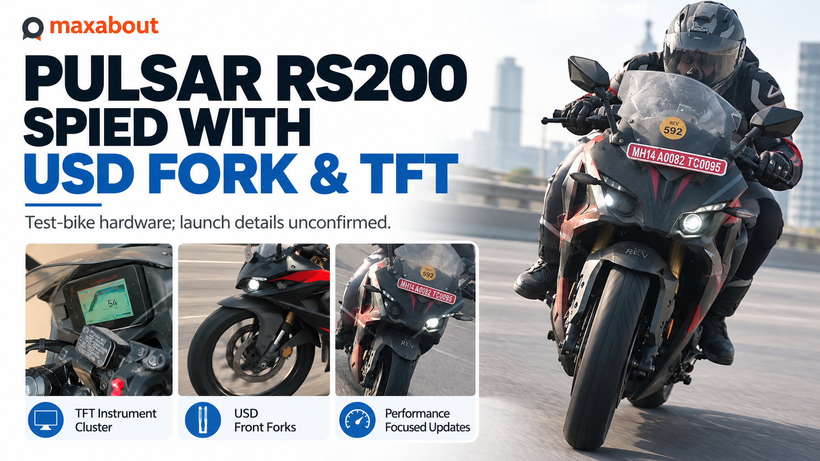 Bajaj Pulsar RS200 Spied With USD Fork and TFT: What Is Confirmed?