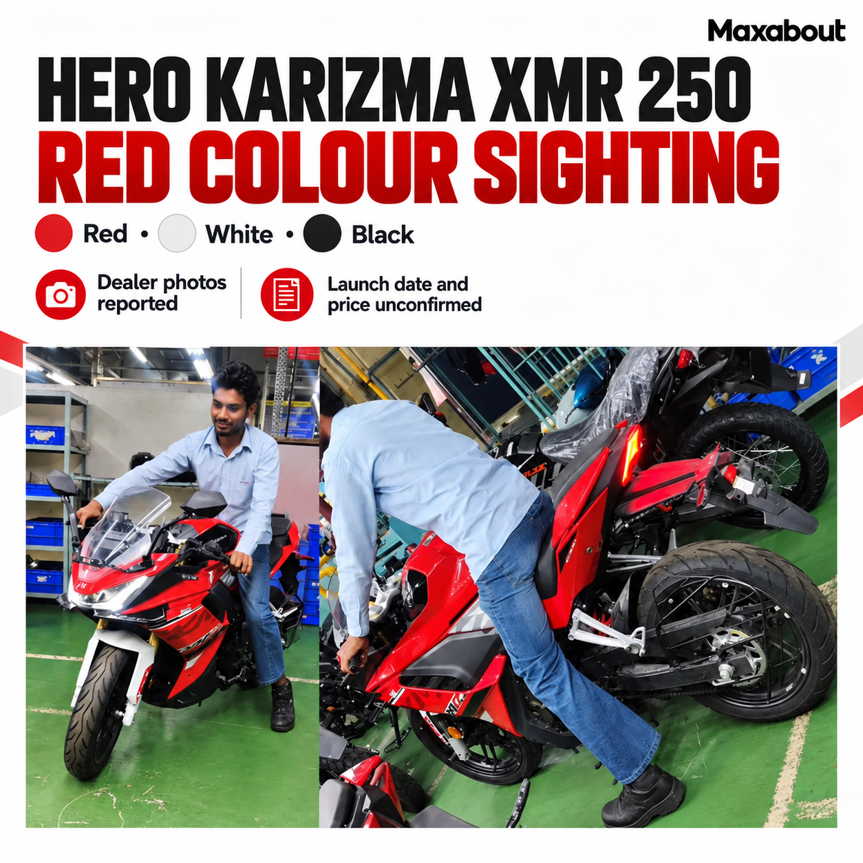 hero-karizma-xmr-250-spotted-in-red-what-the-dealer-photos-show-1