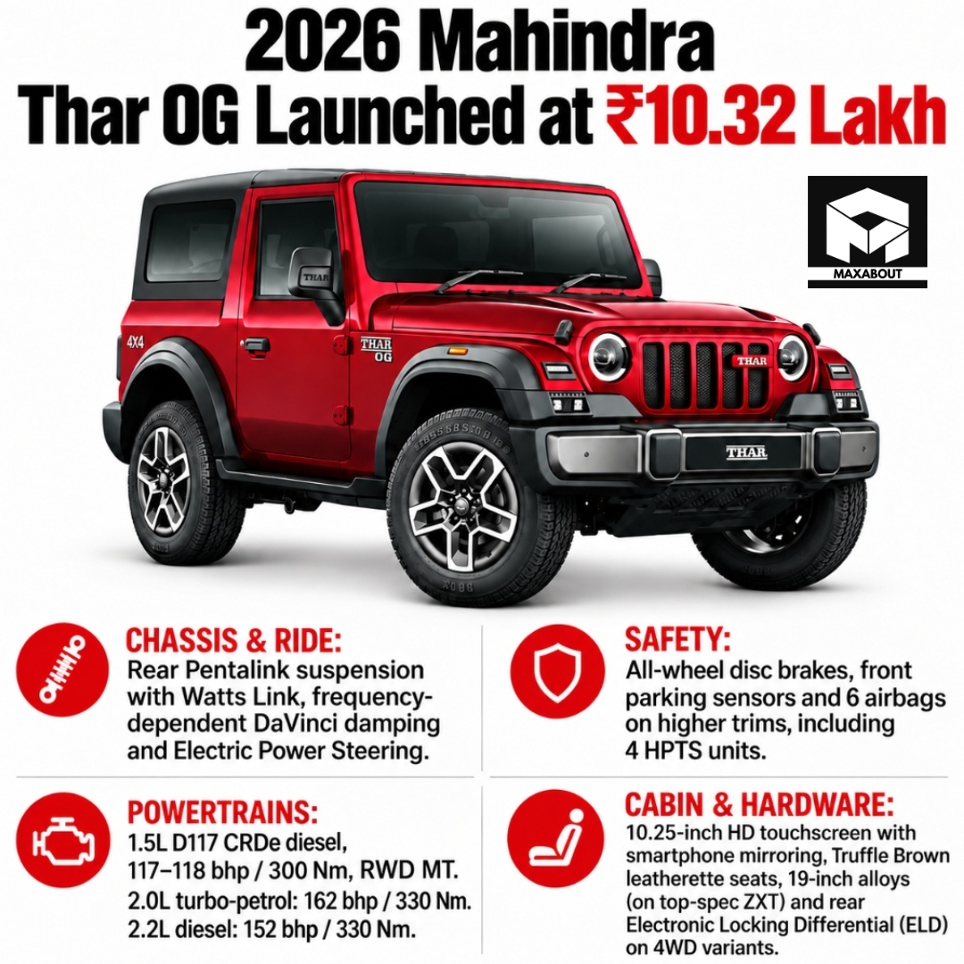 2026 Mahindra Thar OG Detailed Info