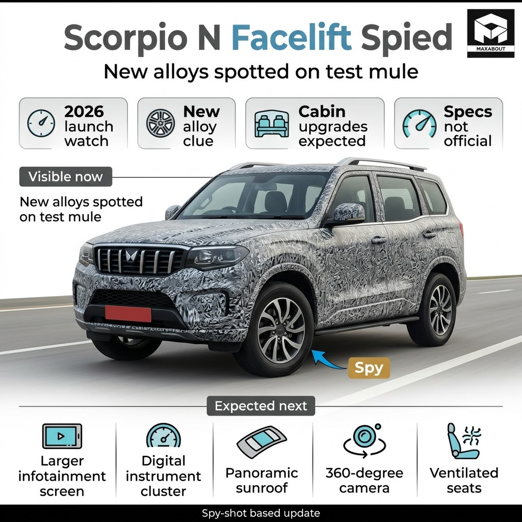 Scorpio N facelift new alloy wheels infographic