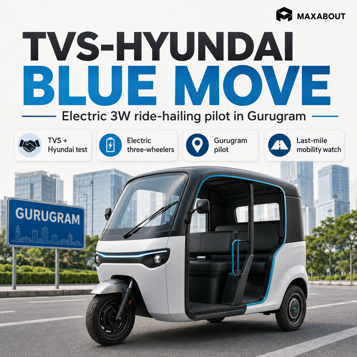 TVS Hyundai Blue Move electric three wheeler infographic