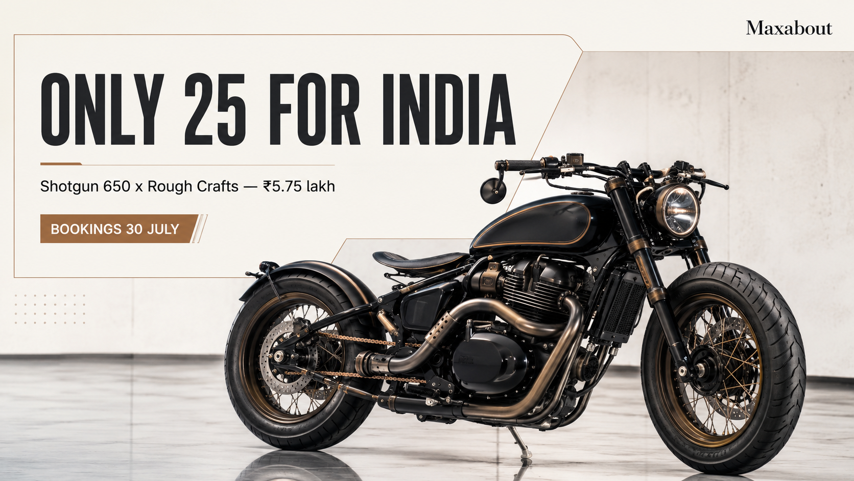 Only 25 Units for India! Royal Enfield Shotgun 650 Rough Crafts Edition Launched