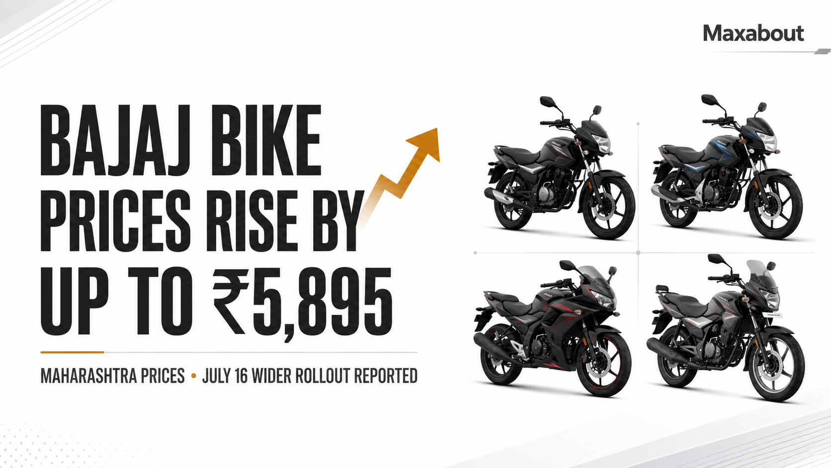 Bajaj motorcycle price revision in Maharashtra, with increases up to ₹5,895