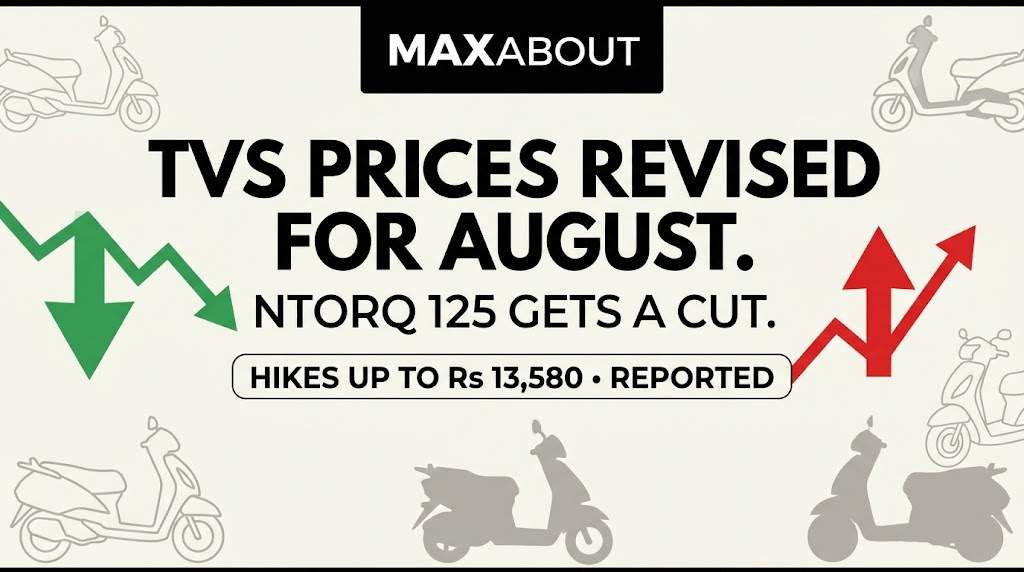 TVS August 2026 Prices Revised; Ntorq 125 Gets a Cut