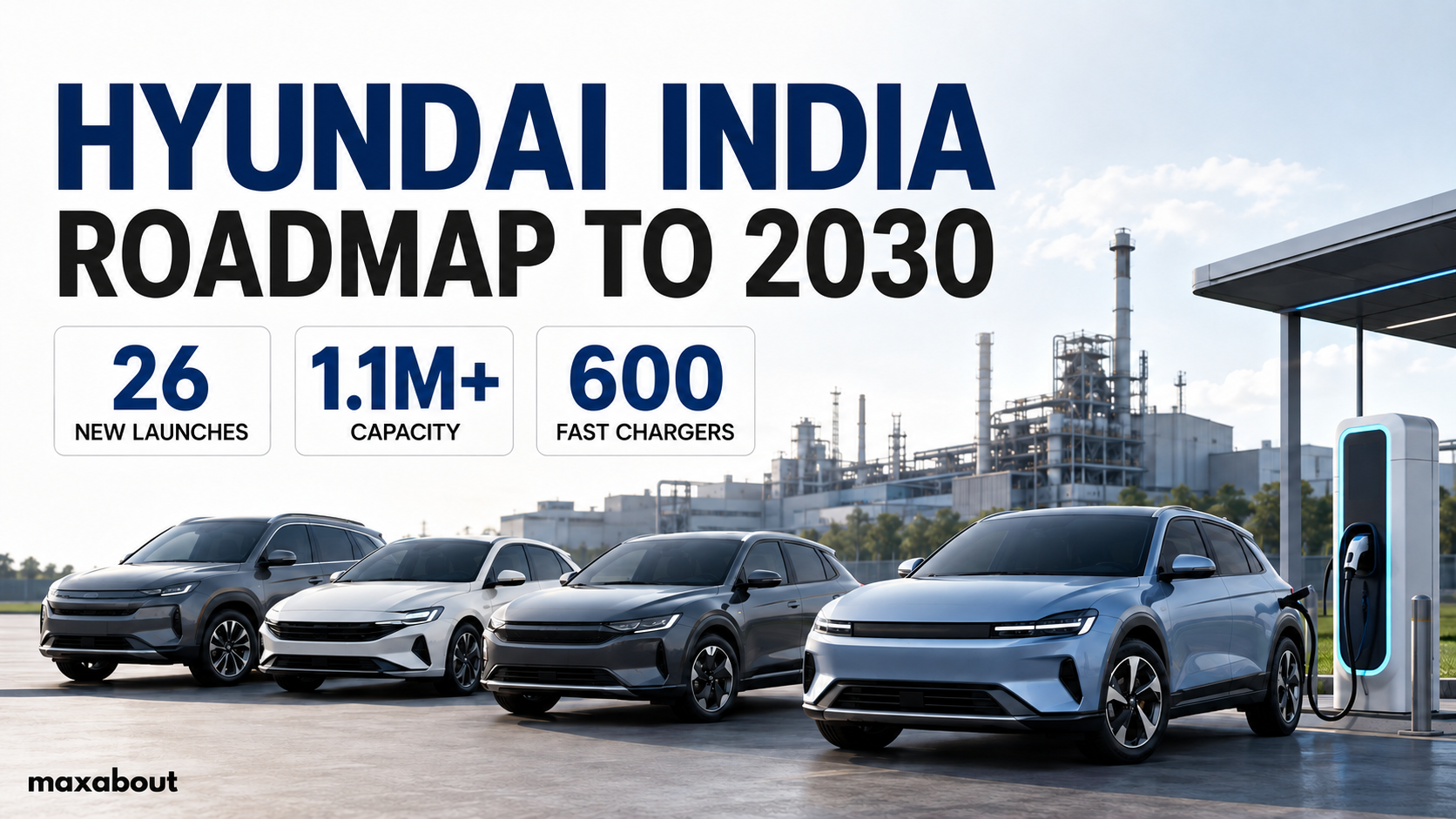 Hyundai India Plans 26 Launches, 1.1 Million Capacity and 600 Fast Chargers by 2030