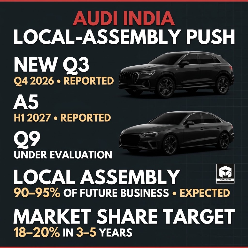 Audi Q3 A5 Q9 local assembly infographic