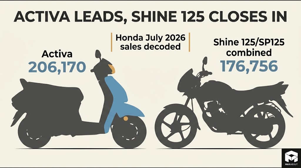 Honda July 2026 Sales: Activa Slips as Shine 125 Closes the Gap