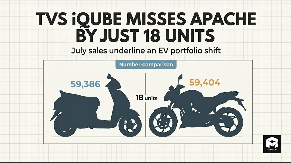 TVS July 2026 Sales: iQube Finishes Just 18 Units Behind Apache