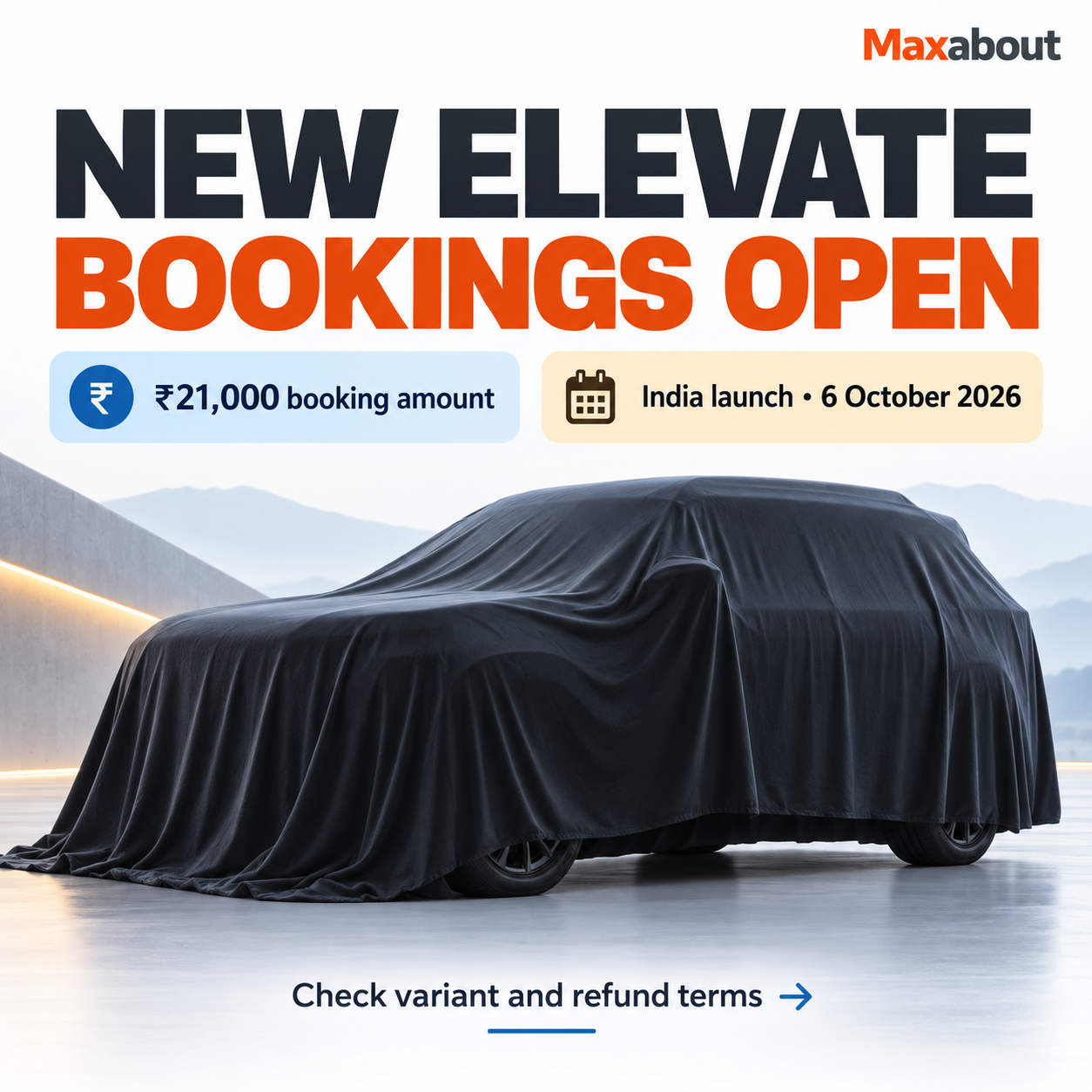 Honda Elevate booking and launch milestone square infographic