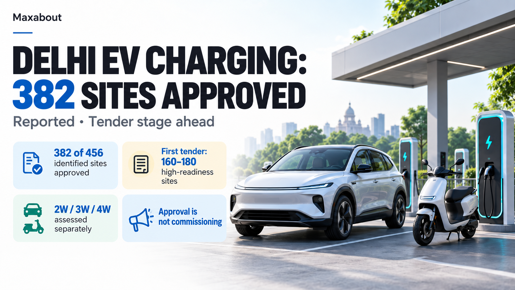Delhi approves 382 EV-charging sites: what is planned and what is not open yet