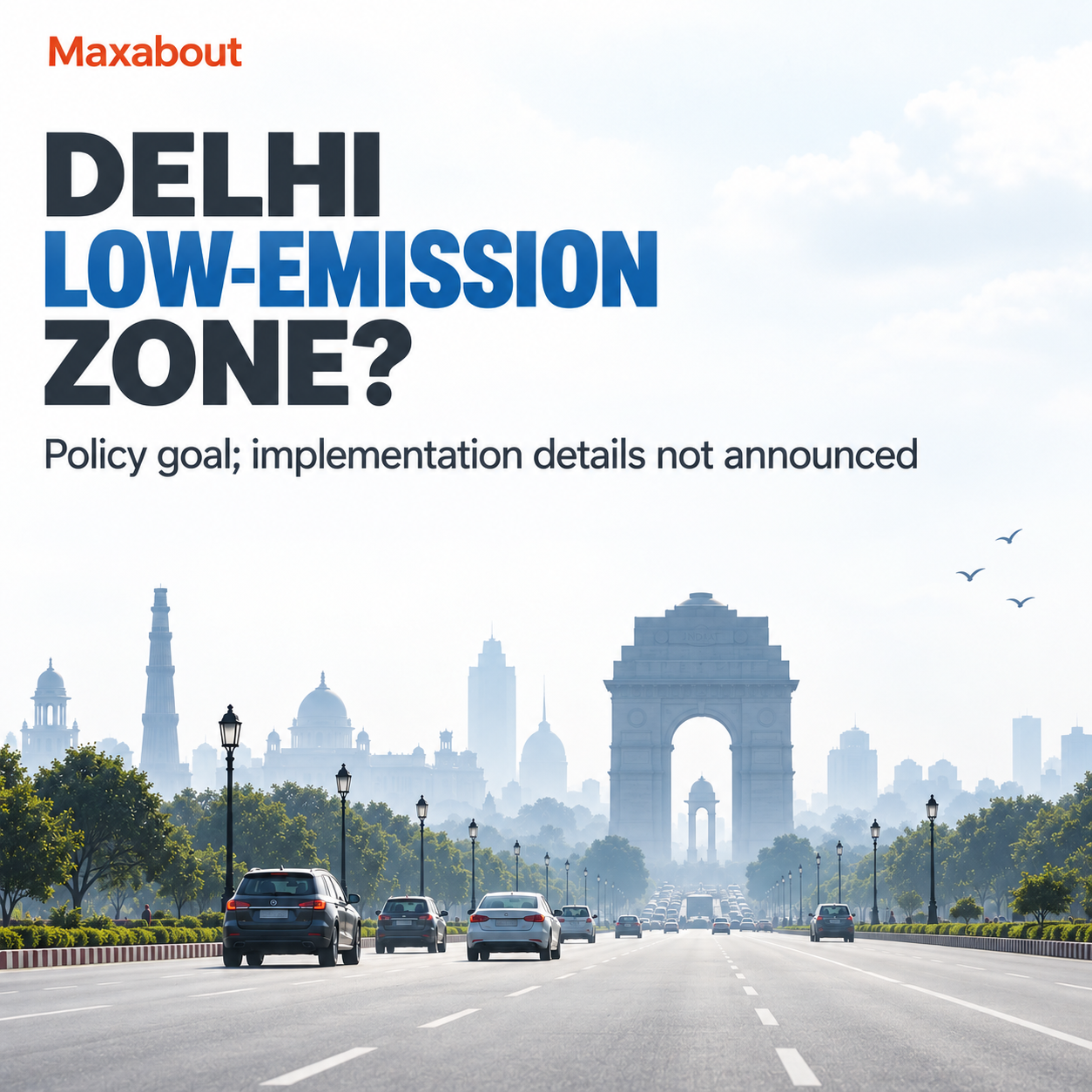 Delhi low-emission zone feasibility statement with a clear policy-status warning