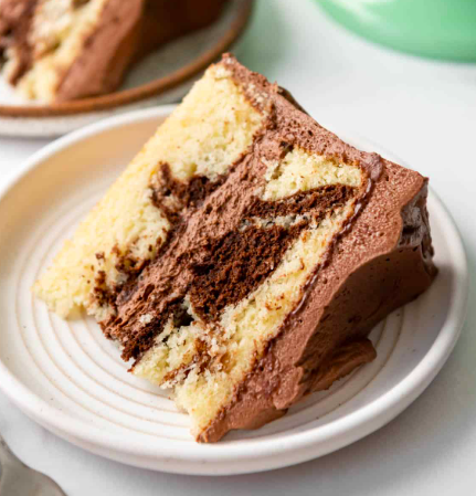 Chocolate Marble Vanilla Cake